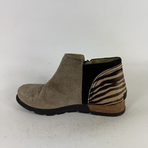 Sorel Major Ankle Boots Women's 9 Beige Zebra Print Side Zip Chelsea 1650161265 - Picture 7 of 10